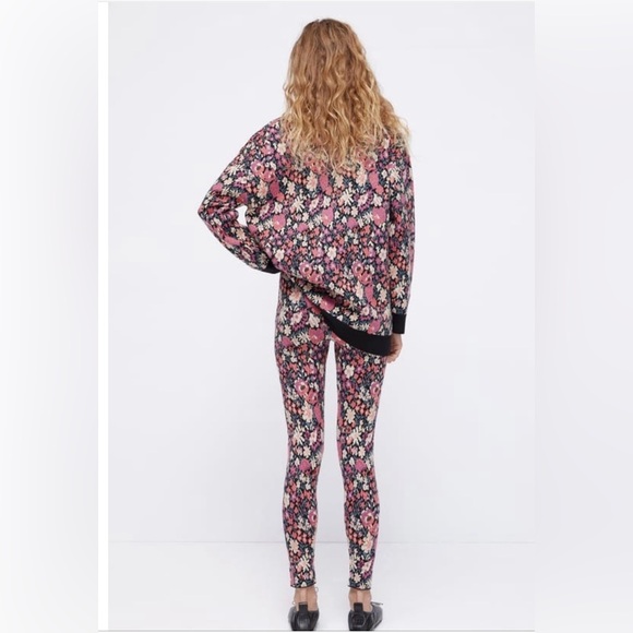 Zara Size M Floral Jacquard Knit Cardigan Sweater and Leggings Set - Picture 3 of 12